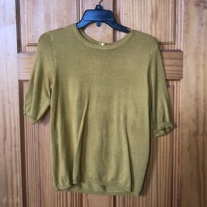 Mustard Colored Short Sleeve Sweater